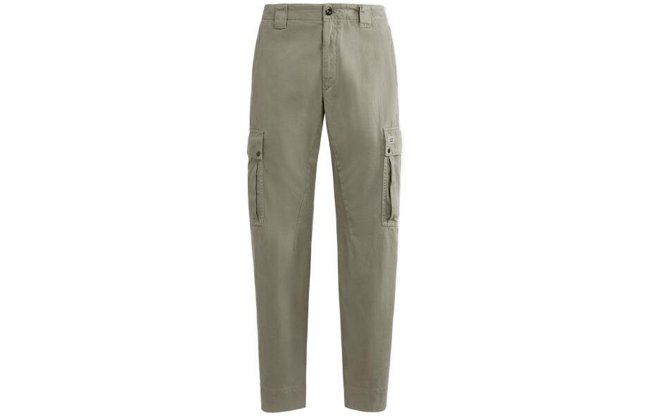 C.P. Company Military Twill Cargo Pants Green  Loose-Fit Zipper Pocket Pants 15CMPA179A006409G335