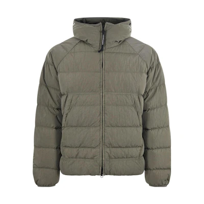 C.P. Company Mint Green Hooded Loose Fit Zip-Up Jacket CMOW027A6369G335