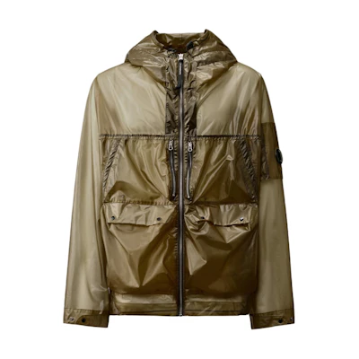C.P. Company Multi-Pocket Lens Detail Zip-Up Hooded Jacket Green 16CMOW192A110077G683