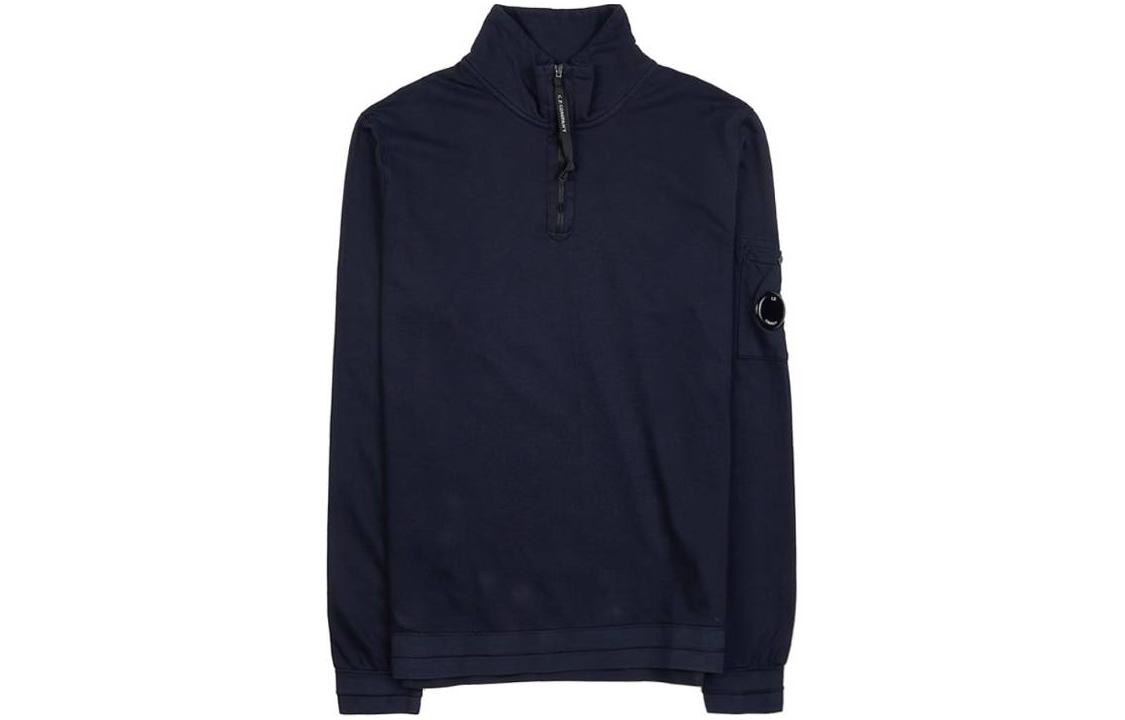 C.P. Company Navy Blue Half-Zip Mock Neck Sweatshirt 15CMSS037A002246G888