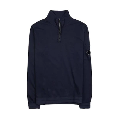 C.P. Company Navy Blue Half-Zip Mock Neck Sweatshirt 15CMSS037A002246G888