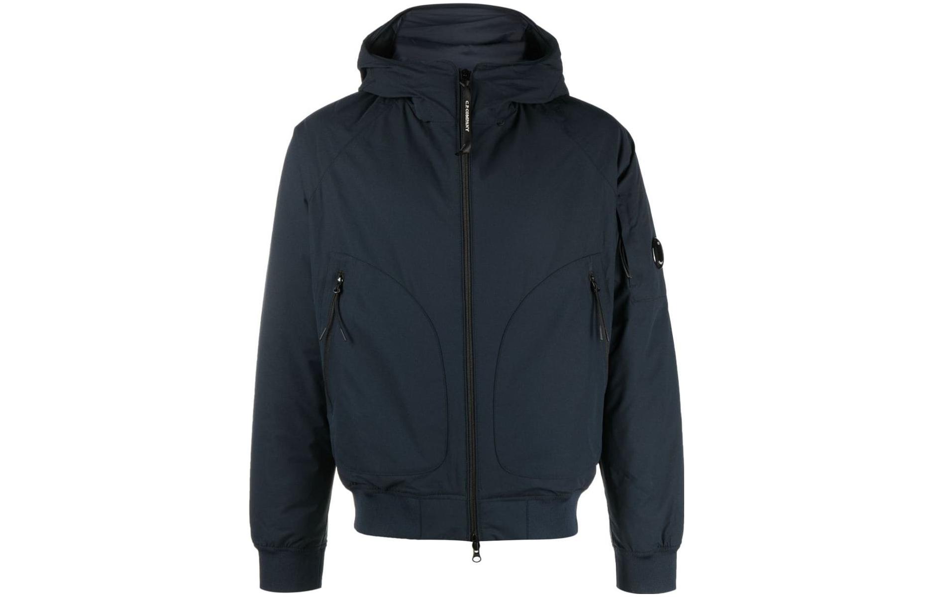 C.P. Company Navy Blue Hooded Zip-Up Jacket 15CMOW173A004117A15349