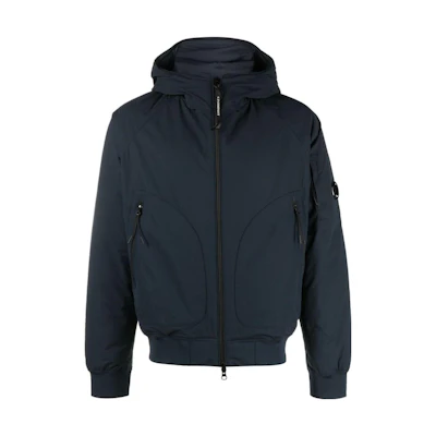 C.P. Company Navy Blue Hooded Zip-Up Jacket 15CMOW173A004117A15349