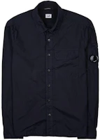 C.P. Company Navy Blue Long Sleeve Jacket with Logo Arm Badge for Men CMSH185A005783G888 C.P. Company Navy Blue Long Sleeve Jacket with Logo Arm Badge for Men CMSH185A005783G888