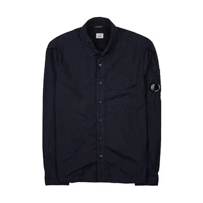 C.P. Company Navy Blue Long Sleeve Jacket with Logo Arm Badge for Men CMSH185A005783G888