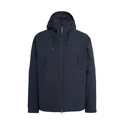 C.P. Company Navy Blue Solid Color Hooded Zip-Up Slim Jacket 16CMOW403A004117A888