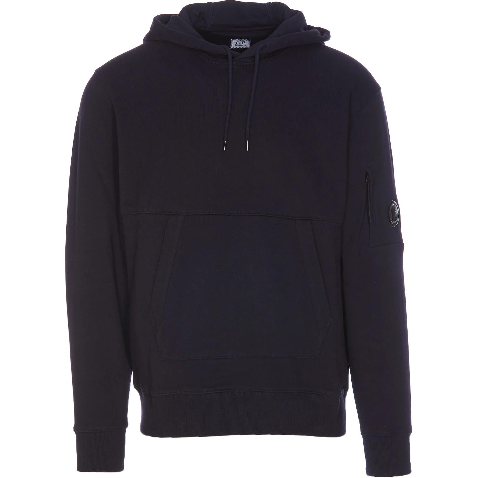 C.P. Company Navy Blue Solid Pullover Hoodie Long Sleeve CMSS024A005086W888