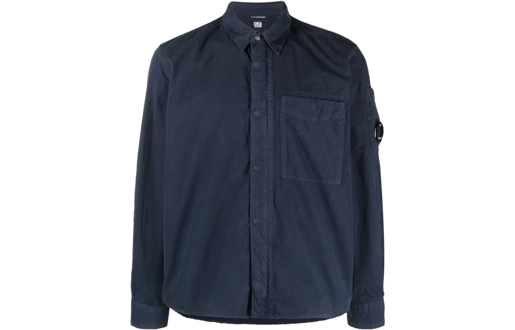 C.P. Company Navy Blue Zip-Up Shirt Jacket 14CMSH121A002824G888