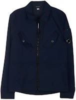 C.P. Company Navy Solid Color Zip-Up Collar Slim Jacket 13CMSH185A002824G888 C.P. Company Navy Solid Color Zip-Up Collar Slim Jacket 13CMSH185A002824G888