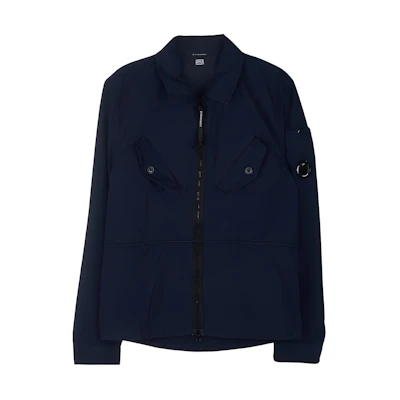 C.P. Company Navy Solid Color Zip-Up Collar Slim Jacket 13CMSH185A002824G888