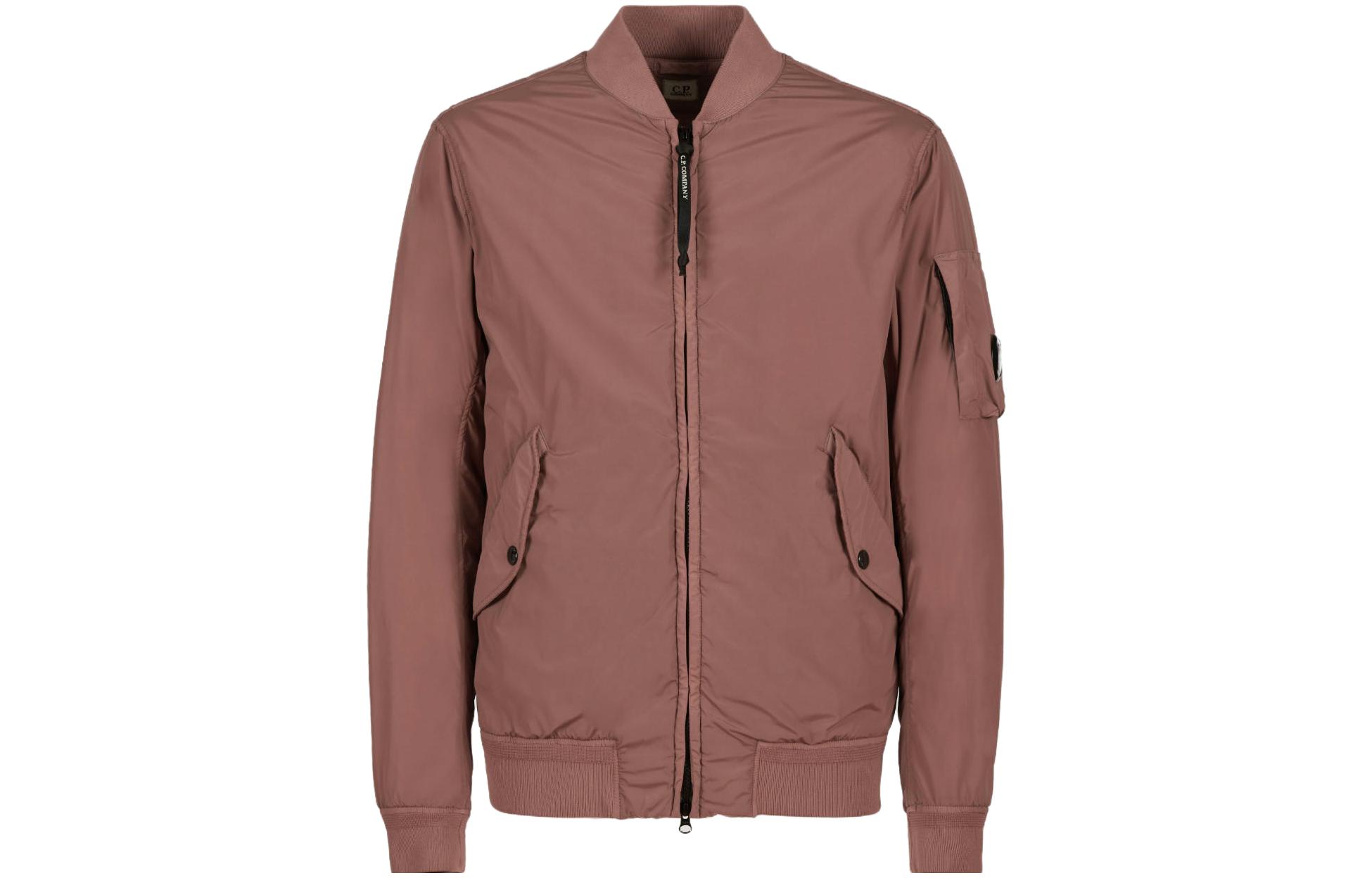 C.P. Company Nycra-R Bomber Jacket Cedar Pink Zip-Up Flight Jacket 15CMOW249A005864G476