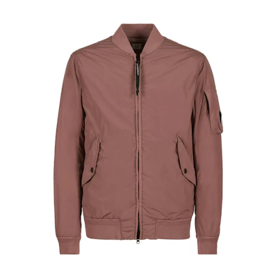 C.P. Company Nycra-R Bomber Jacket Cedar Pink Zip-Up Flight Jacket 15CMOW249A005864G476