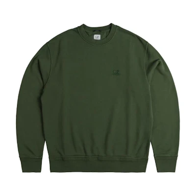 C.P. Company Olive Green Crewneck Embroidered Sweatshirt 16CMSS098B110044R649