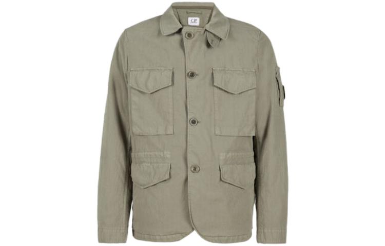 C.P. Company Olive Green Multi-Pocket Long Sleeve Collar Jacket CMOW277A005966G335
