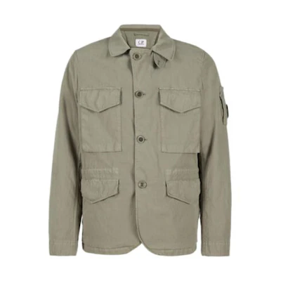 C.P. Company Olive Green Multi-Pocket Long Sleeve Collar Jacket CMOW277A005966G335