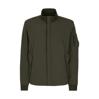 C.P. Company Olive Green Pocket Arm Collar Long-Sleeve Jacket 14CMOW227A005864G683