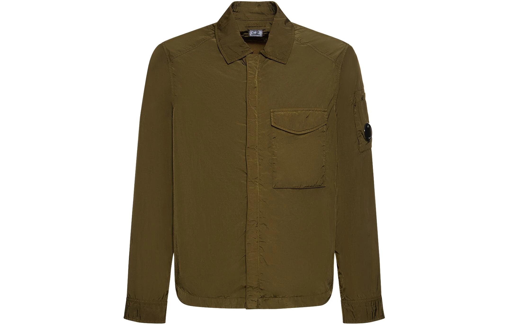 C.P. Company Olive Green Zip-Up Collared Jacket 16CMOS039A005904G683