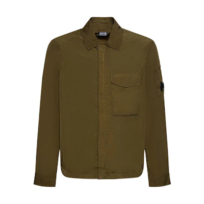 C.P. Company Olive Green Zip-Up Collared Jacket 16CMOS039A005904G683