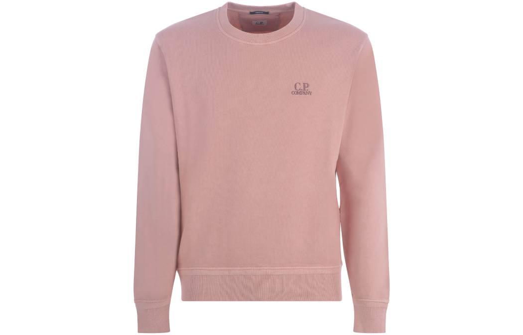C.P. Company Pink Crewneck Pullover Sweatshirt Long Sleeve Solid Color MSS136B005398R509