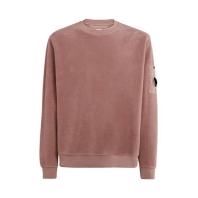 C.P. Company Pink Logo Patch Crewneck Sweatshirt 15CMSS261A006614G476