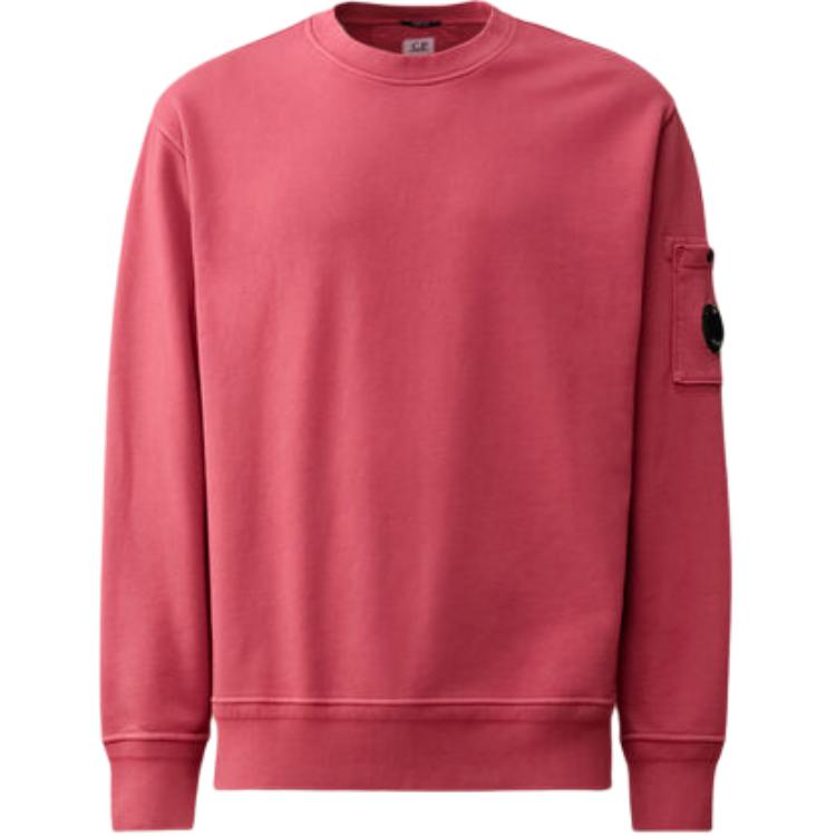 C.P. Company Pink Logo Print Crewneck Loose-Fit Sweatshirt for Men 16CMSS098A110044R-577