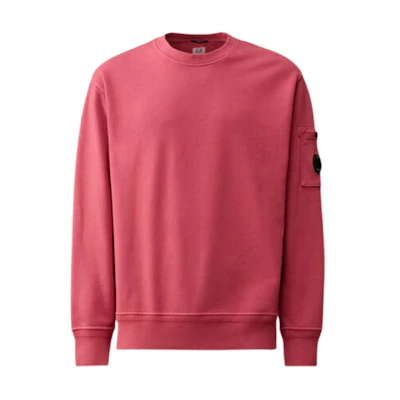 C.P. Company Pink Logo Print Crewneck Loose-Fit Sweatshirt for Men 16CMSS098A110044R-577