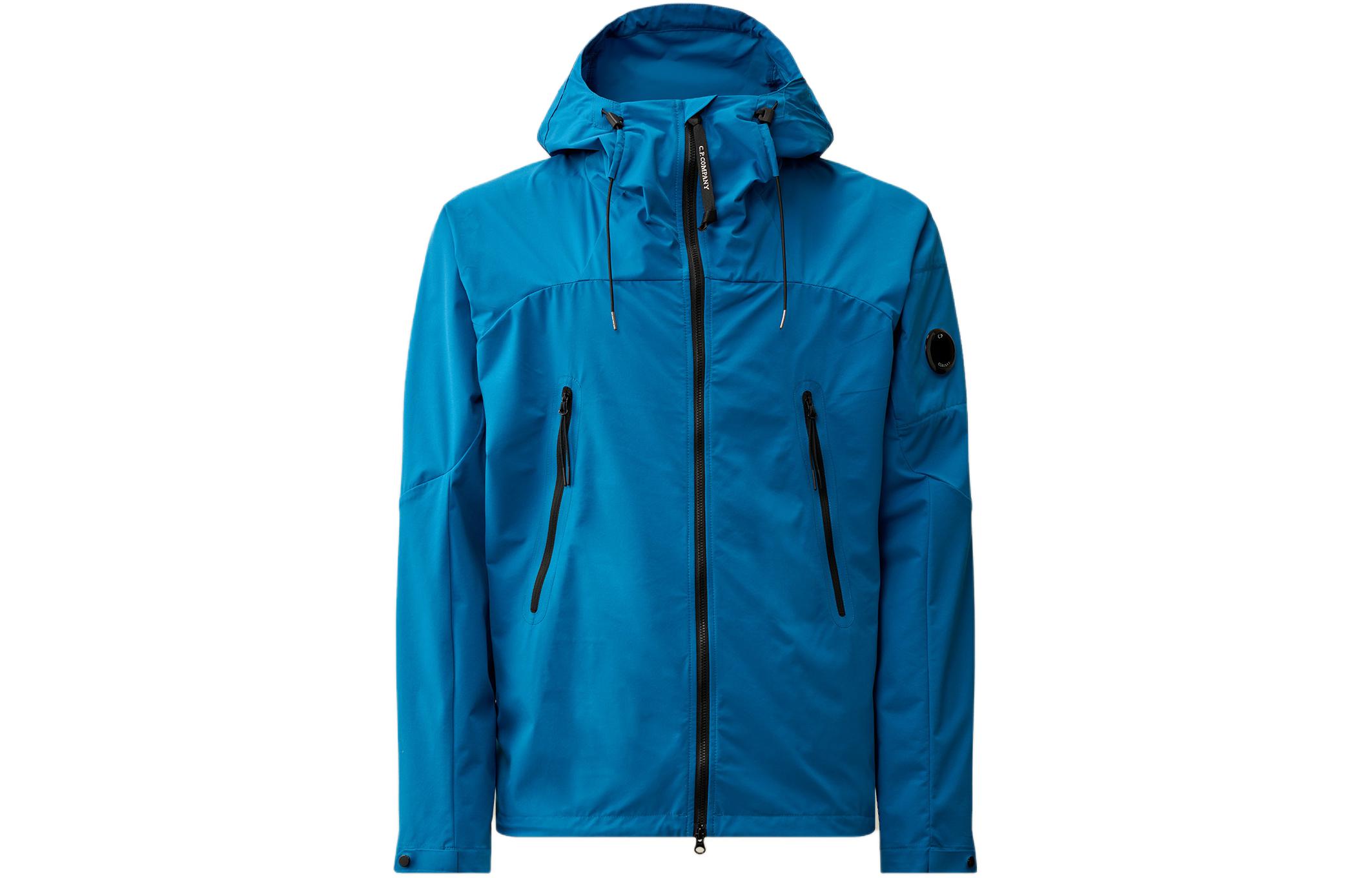 C.P. Company Pro-Tek Hooded Jacket Solid Blue Full-Zip Hoodie 16CMOW403A004117A848