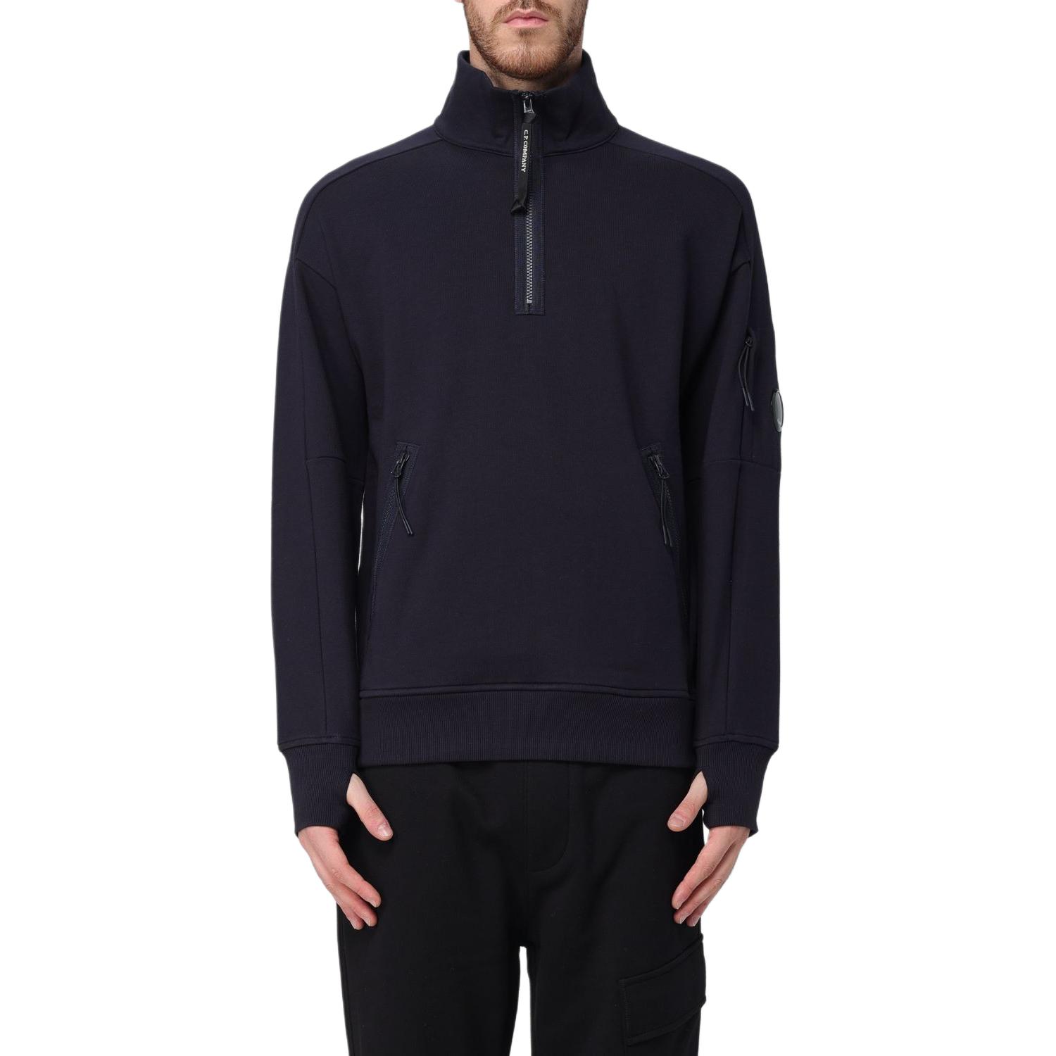 C.P. Company Pullover Sweatshirt Navy Blue Long Sleeve CMSS027A005086W888