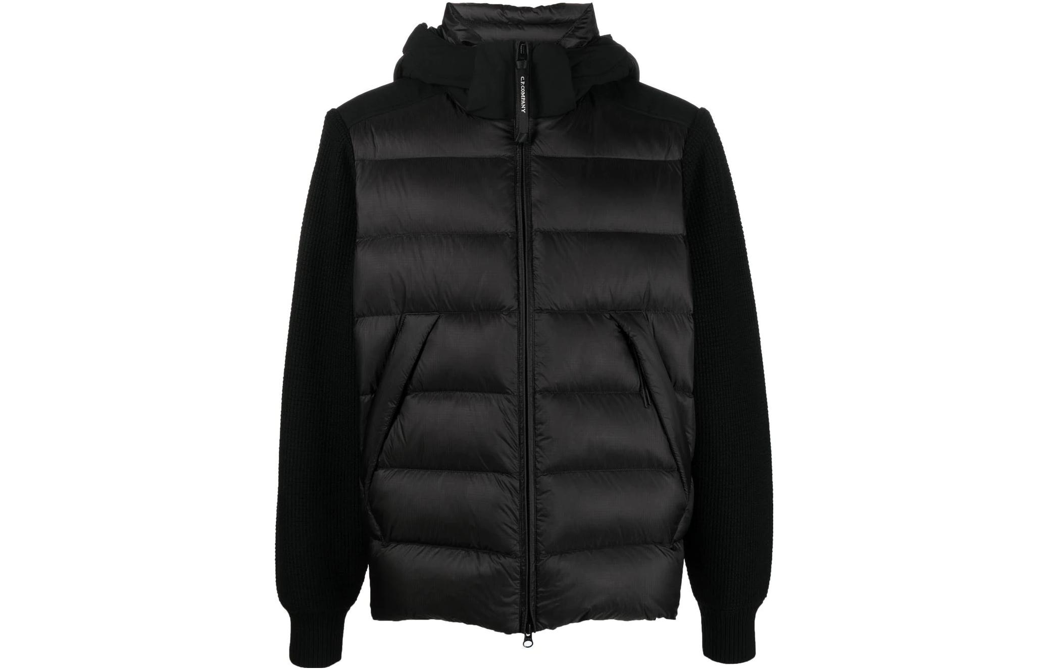 C.P. Company Quilted Zip-Up Straight Jacket Black Mens 13CMKN178A006390M999