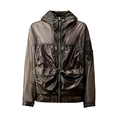 C.P. Company Raven Black Hooded Zip Pocket Jacket CMOW192A-110077G-985