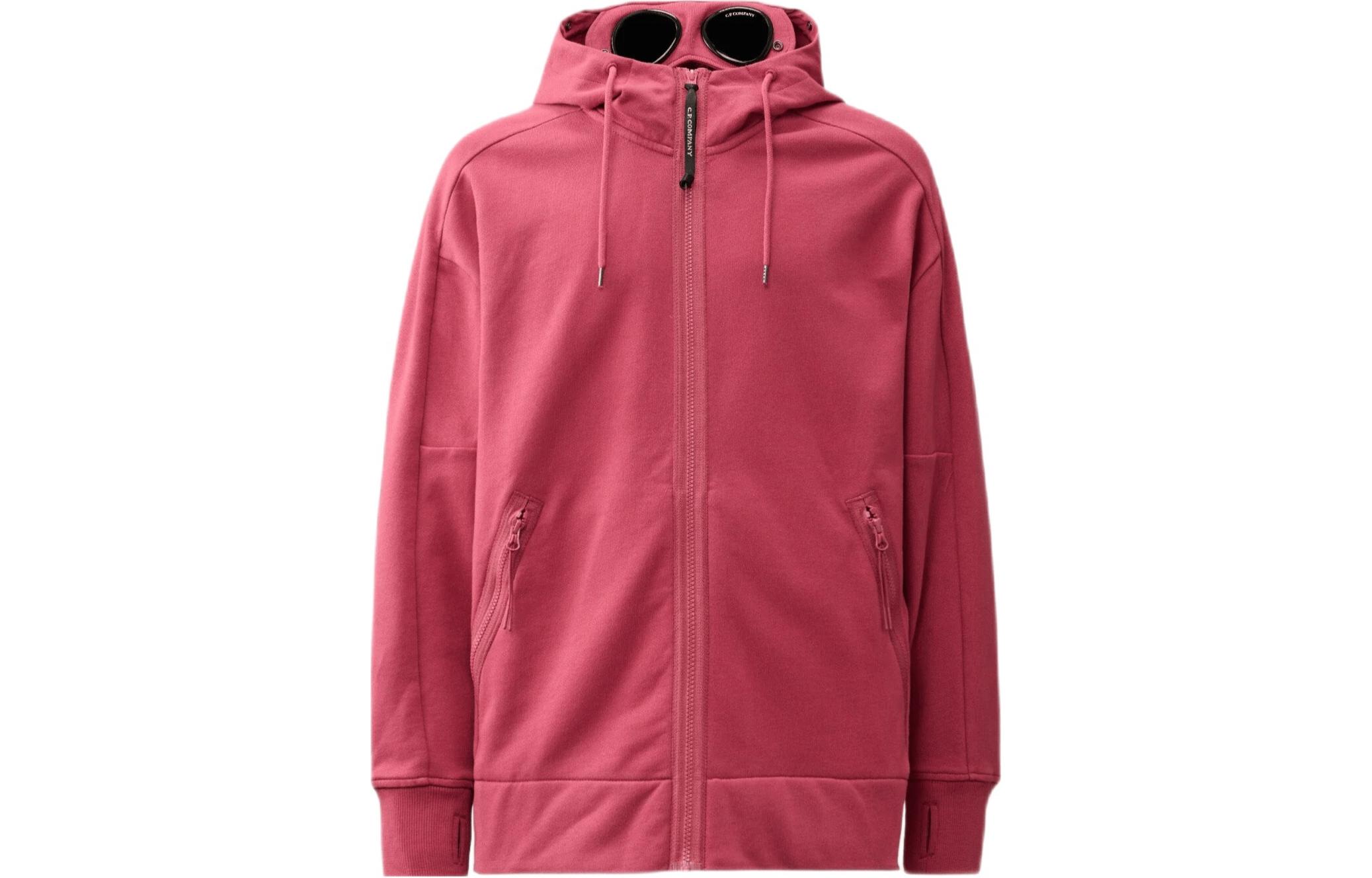 C.P. Company Red Goggle Fleece Hoodie Jacket for Men 16CMSS082A005086W577