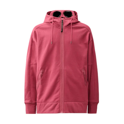 C.P. Company Red Goggle Fleece Hoodie Jacket for Men 16CMSS082A005086W577