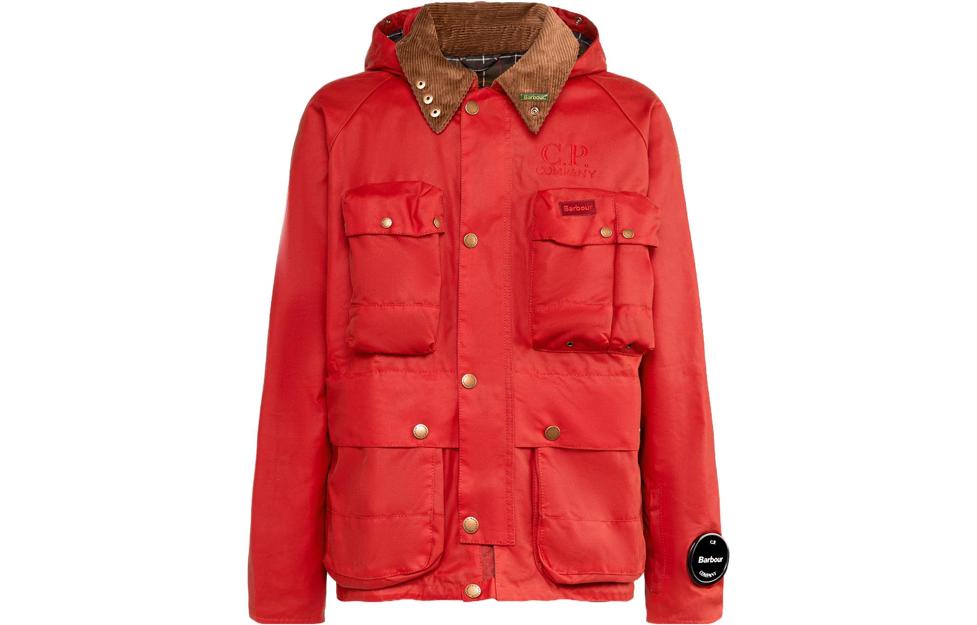 C.P. Company Red Jacket with Embroidered Logo Patch CSOW018A006240A456