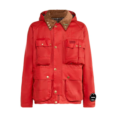 C.P. Company Red Jacket with Embroidered Logo Patch CSOW018A006240A456