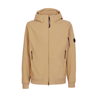 C.P. Company Shell-R Solid Zip Hoodie Jacket Light Brown 11CMOW003A006097A326