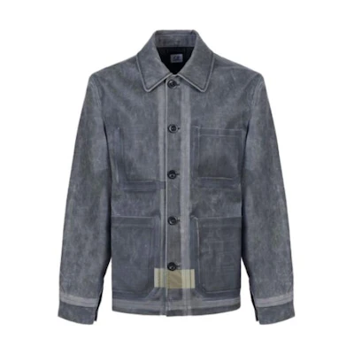C.P. Company Single-Breasted Jacket with Letter Print Collar 15CMOW258A006594A999