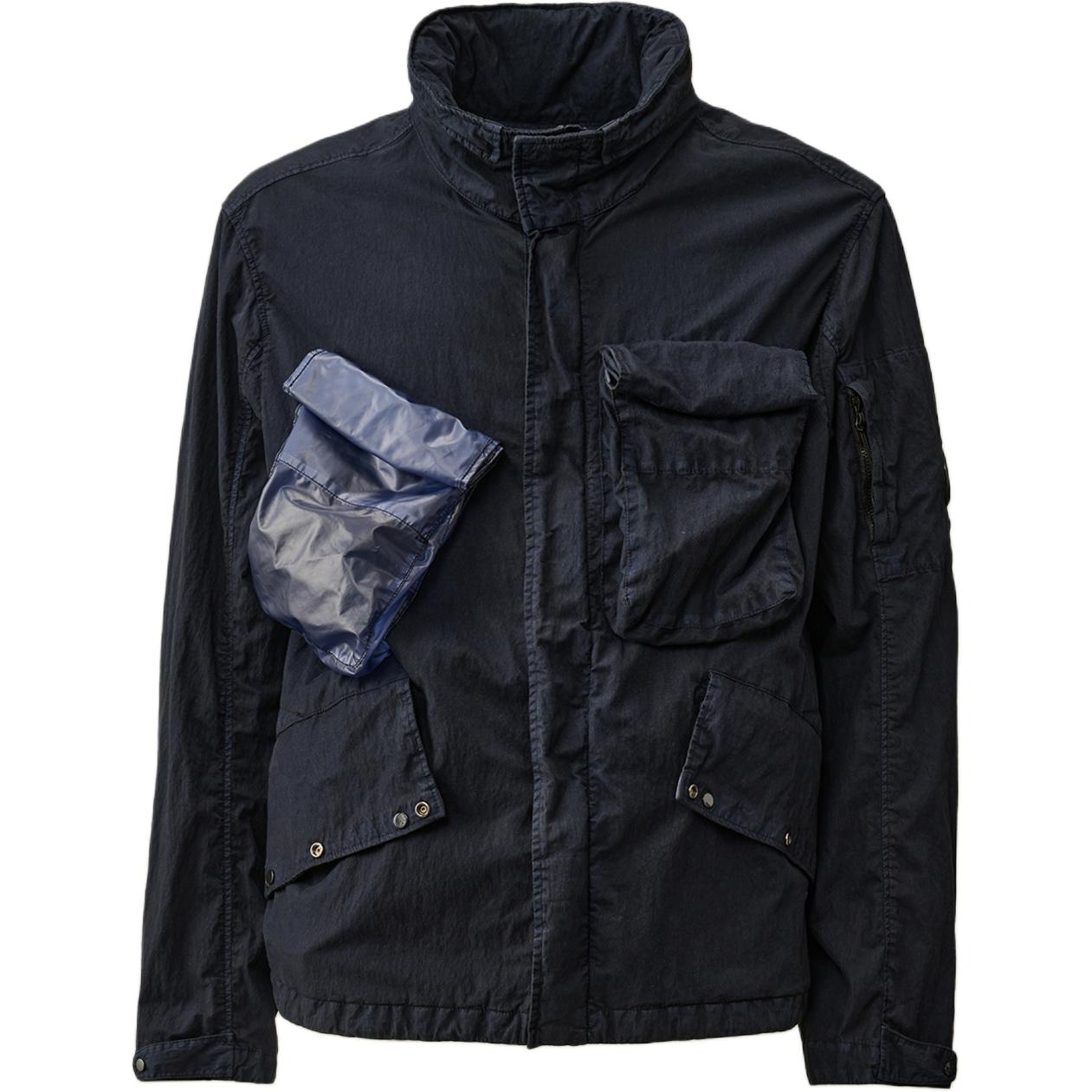 C.P. Company Slim Fit Jacket with Lens Pocket Detail - Blue CMOW238A006233M888