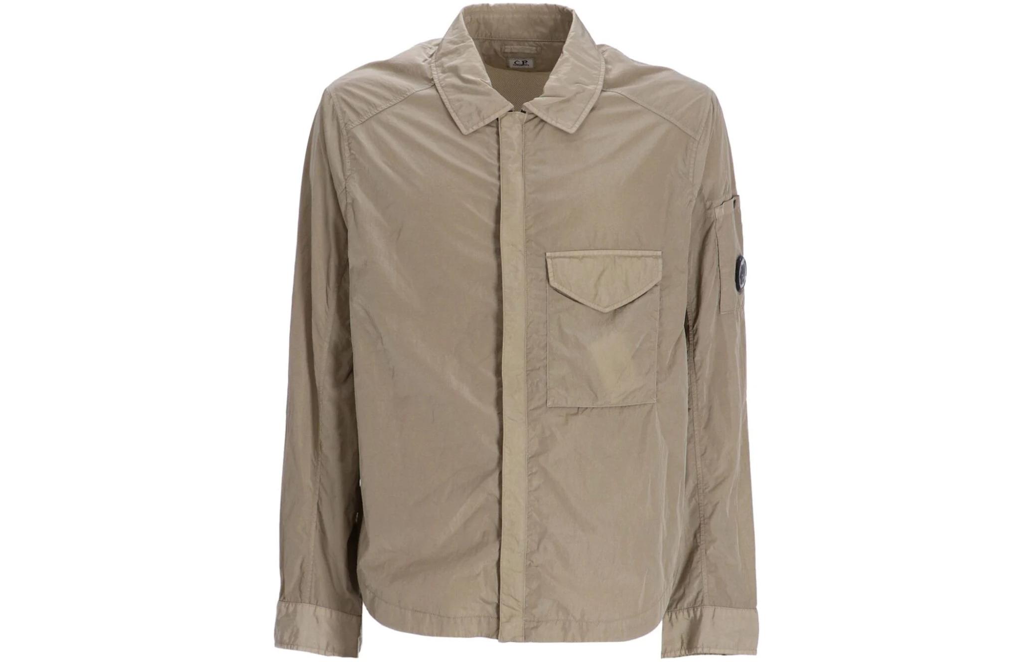 C.P. Company Slim Fit Single-Breasted Long-Sleeve Jacket Grey Brown 15CMOS041A005904G683