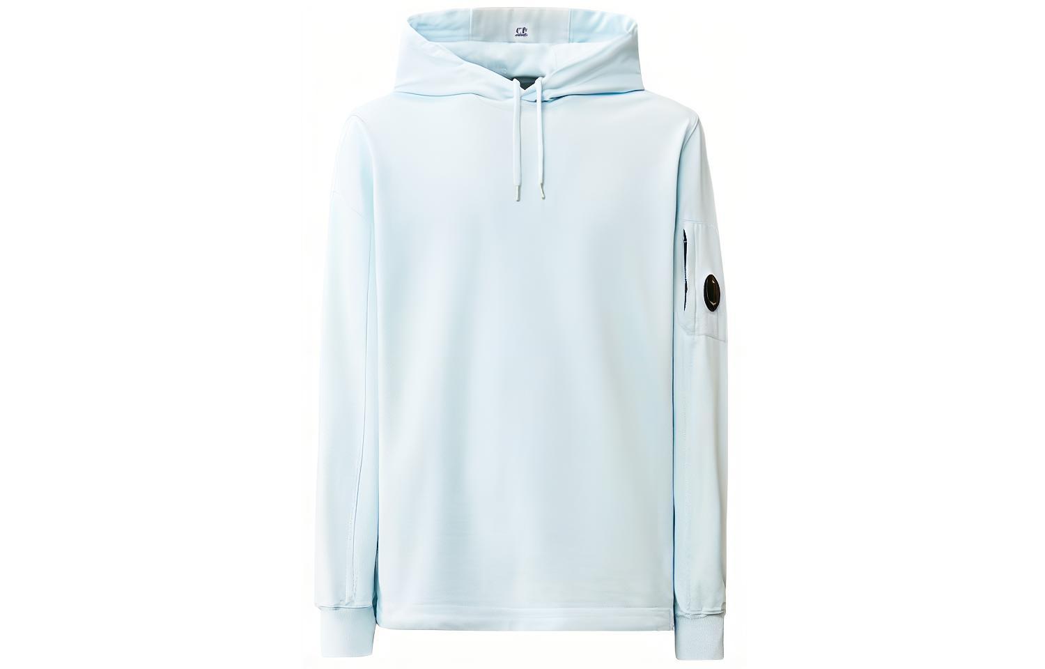 C.P. Company Solid Badge Patch Hoodie Blue 16CMSS033A002246G806
