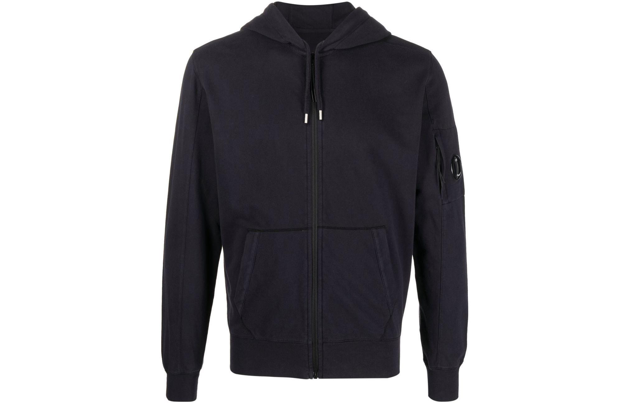 C.P. Company Solid Color Badge Hoodie Jacket 14CMSS034A002246G888