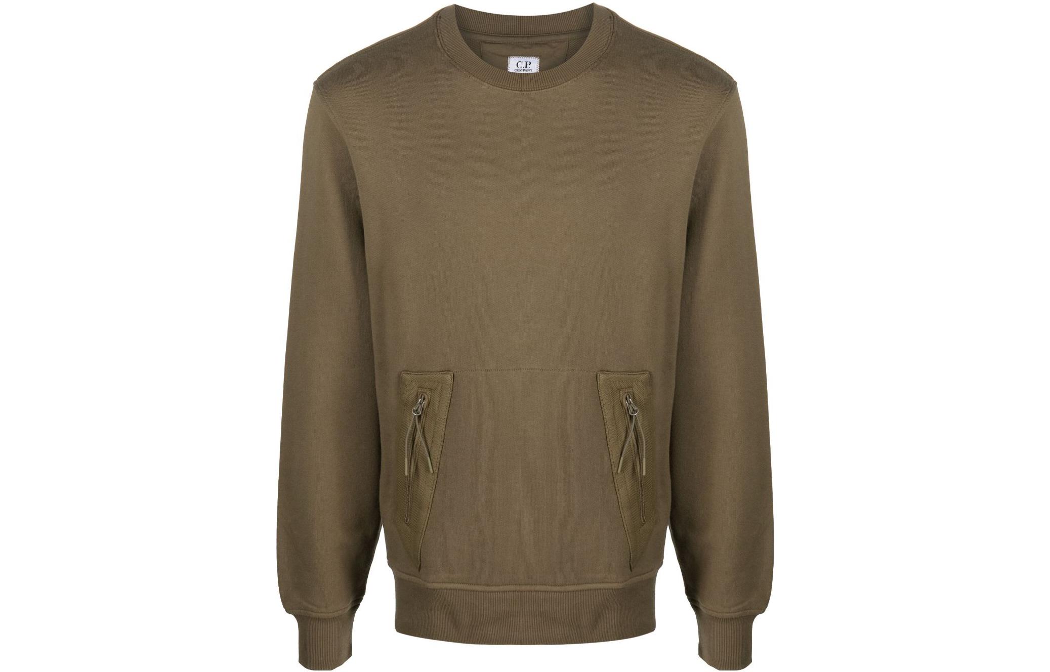 C.P. Company Solid Color Crewneck Long Sleeve Sweatshirt Men’s Light Brown 15CMSS053A005086W653