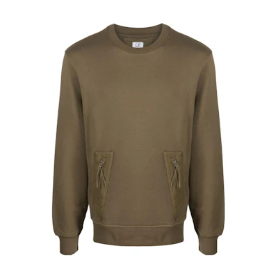 C.P. Company Solid Color Crewneck Long Sleeve Sweatshirt Men’s Light Brown 15CMSS053A005086W653