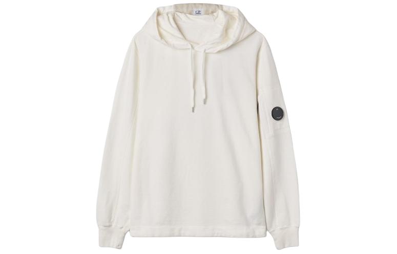 C.P. Company Solid Color Drawstring Hoodie Gauze White 13CMSS063A002246G103
