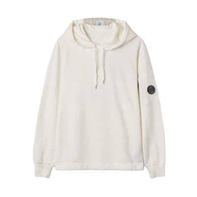 C.P. Company Solid Color Drawstring Hoodie Gauze White 13CMSS063A002246G103