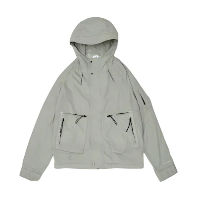 C.P. Company Solid Color Green Hooded Zip Jacket 15CMOW066A005991G335