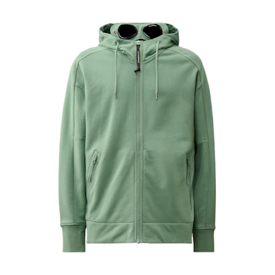 C.P. Company Solid Color Green Hooded Zip Jacket 16CMSS082A005086W626