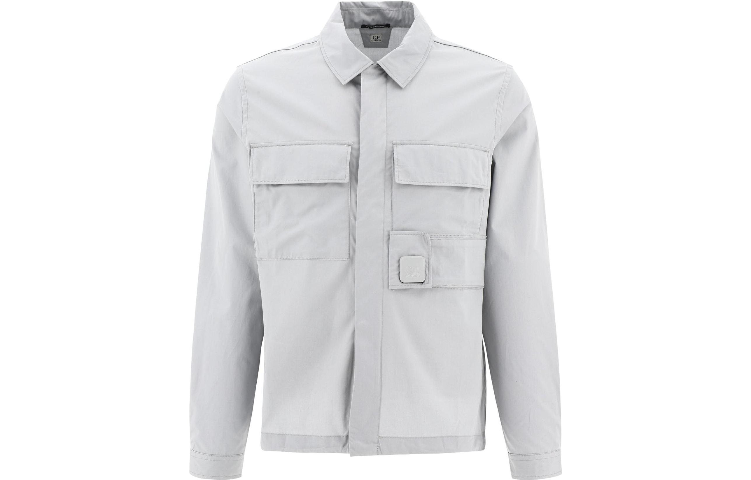 C.P. Company Solid Color Grey Square Collar Jacket 14CMSH072A006472A805