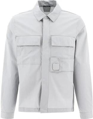 C.P. カンパニー ソリッドカラー グレー スクエアカラー ジャケット 14CMSH072A006472A805 Buy C.P. カンパニー ソリッドカラー グレー スクエアカラー ジャケット 14CMSH072A006472A805