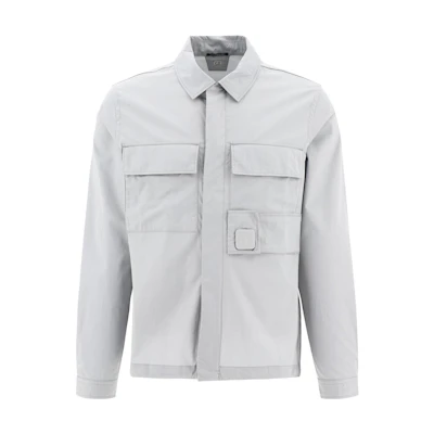 C.P. Company Solid Color Grey Square Collar Jacket 14CMSH072A006472A805