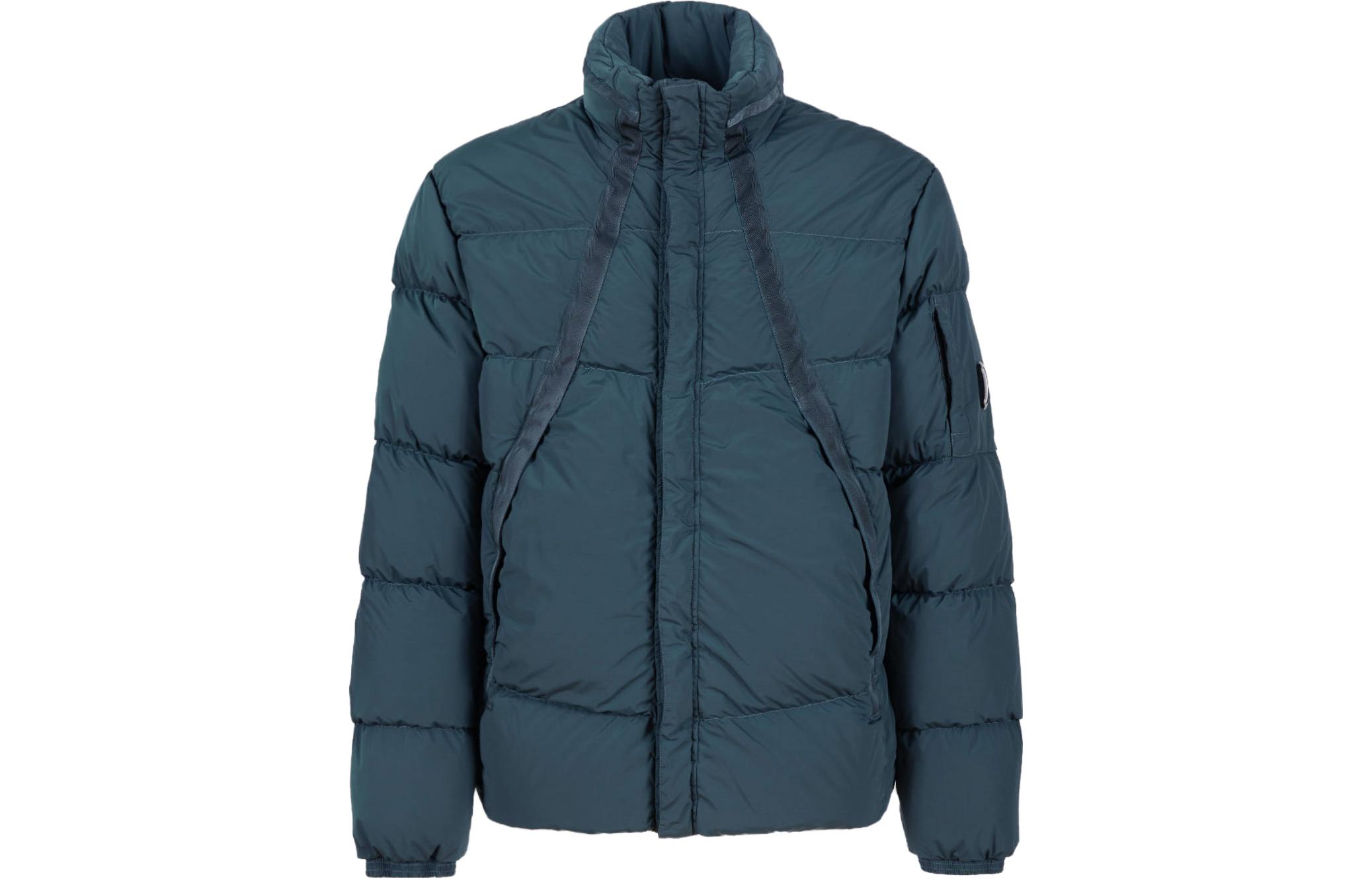 C.P. Company Solid Color High Neck Zip Jacket Blue - Outerwear 15CMOW254A005864G871